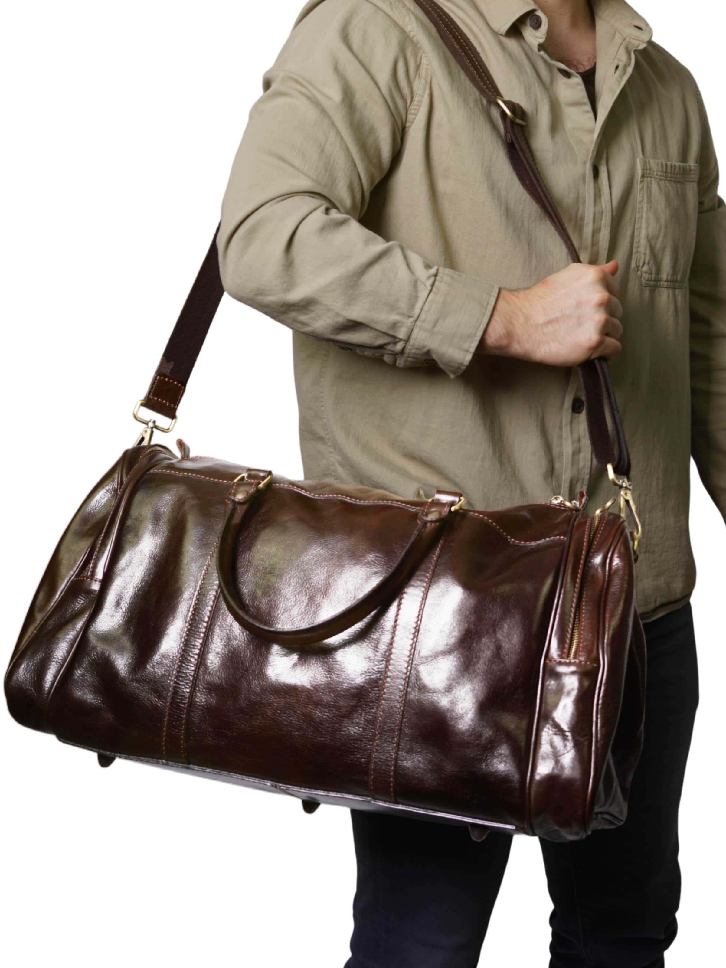 Borsa weekend 'JULIAN' di lePelou in marrone