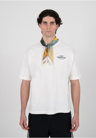 T-Shirt 'In A Rush' Prohibited en blanc