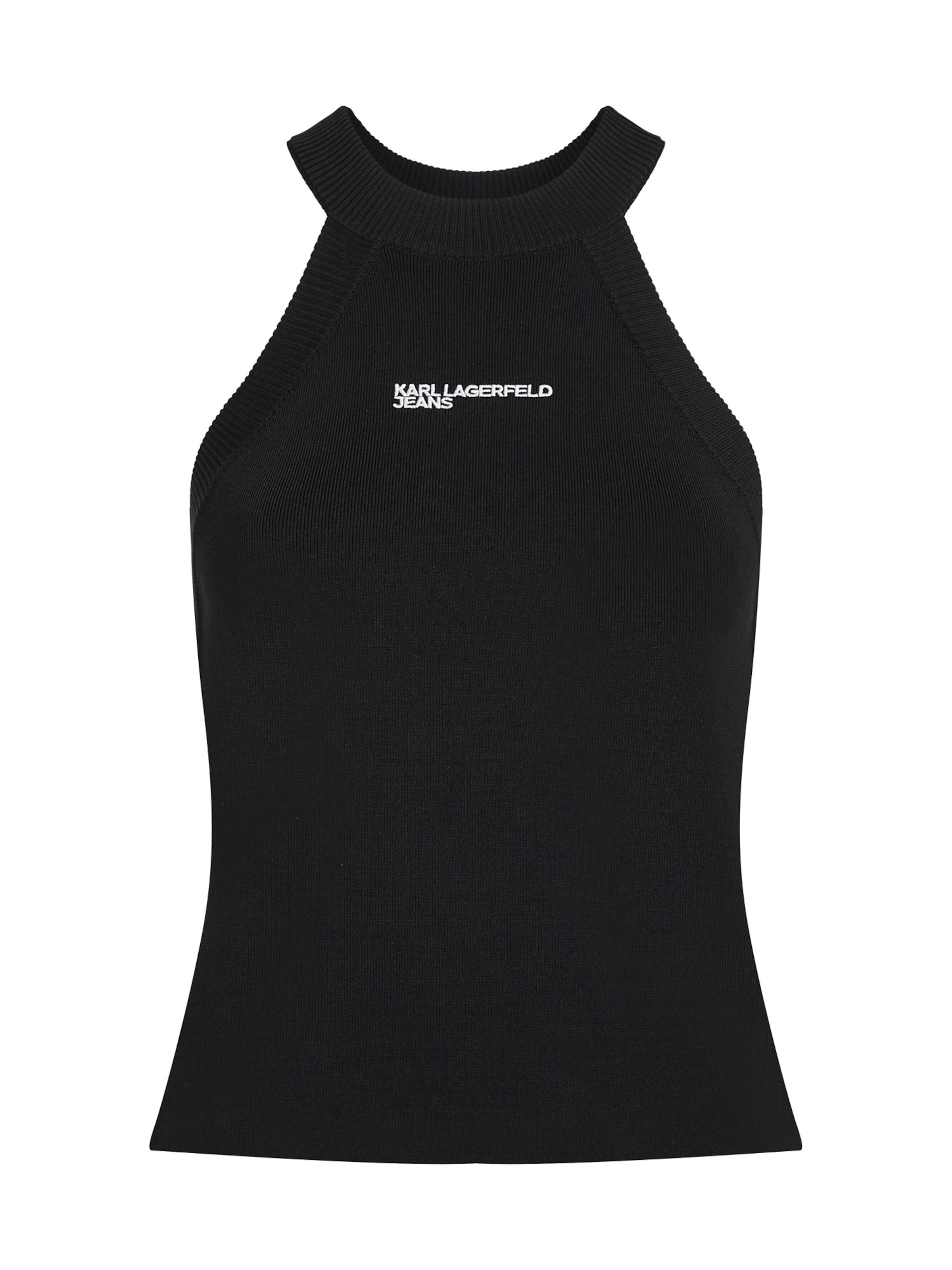 KARL LAGERFELD JEANS - Top de punto en negro: frente