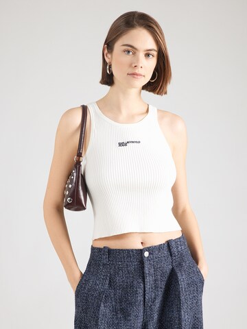 KARL LAGERFELD JEANS Πλεκτό τοπ σε λευκό: μπροστά