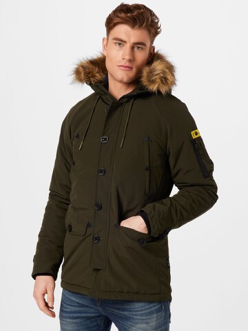 INDICODE JEANS Winterparka in Groen: voorkant