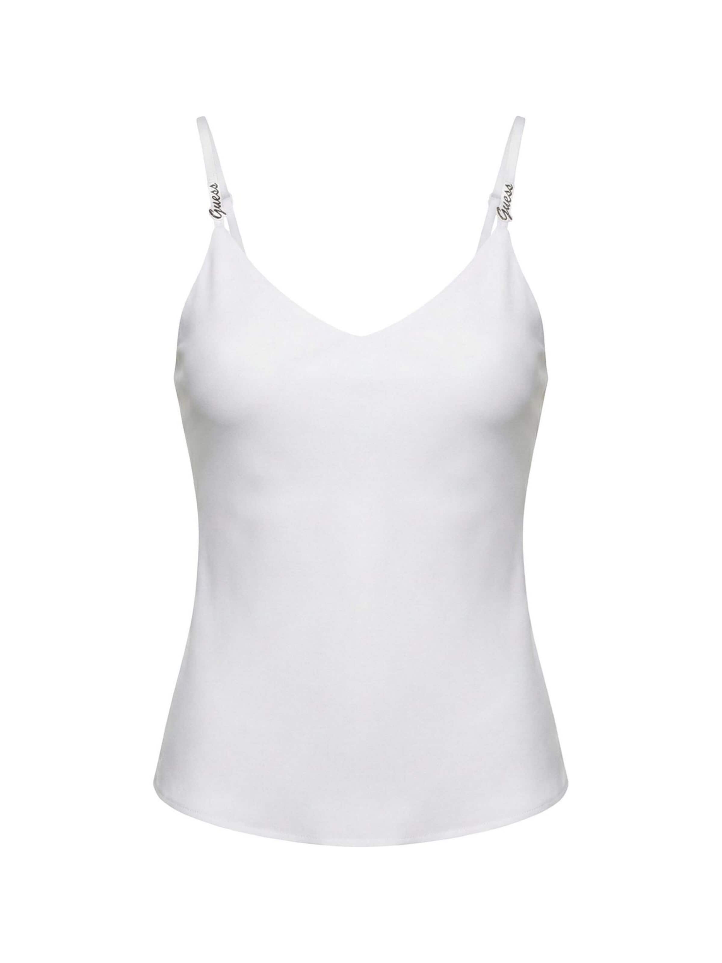 Top 'NEW SL CAROLINE LOGO TANK W6GH30 W1845' di GUESS in bianco: frontale