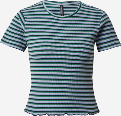 Stitch and Soul T-Shirt in hellblau / grün / schwarz / offwhite, Produktansicht