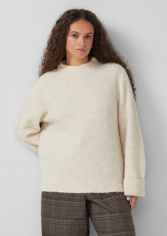 Pull-over QS en beige : devant