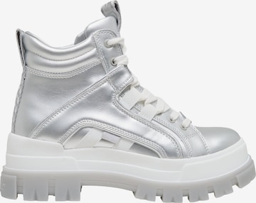 BUFFALO Lace-Up Ankle Boots 'Aspha' in Silver: front