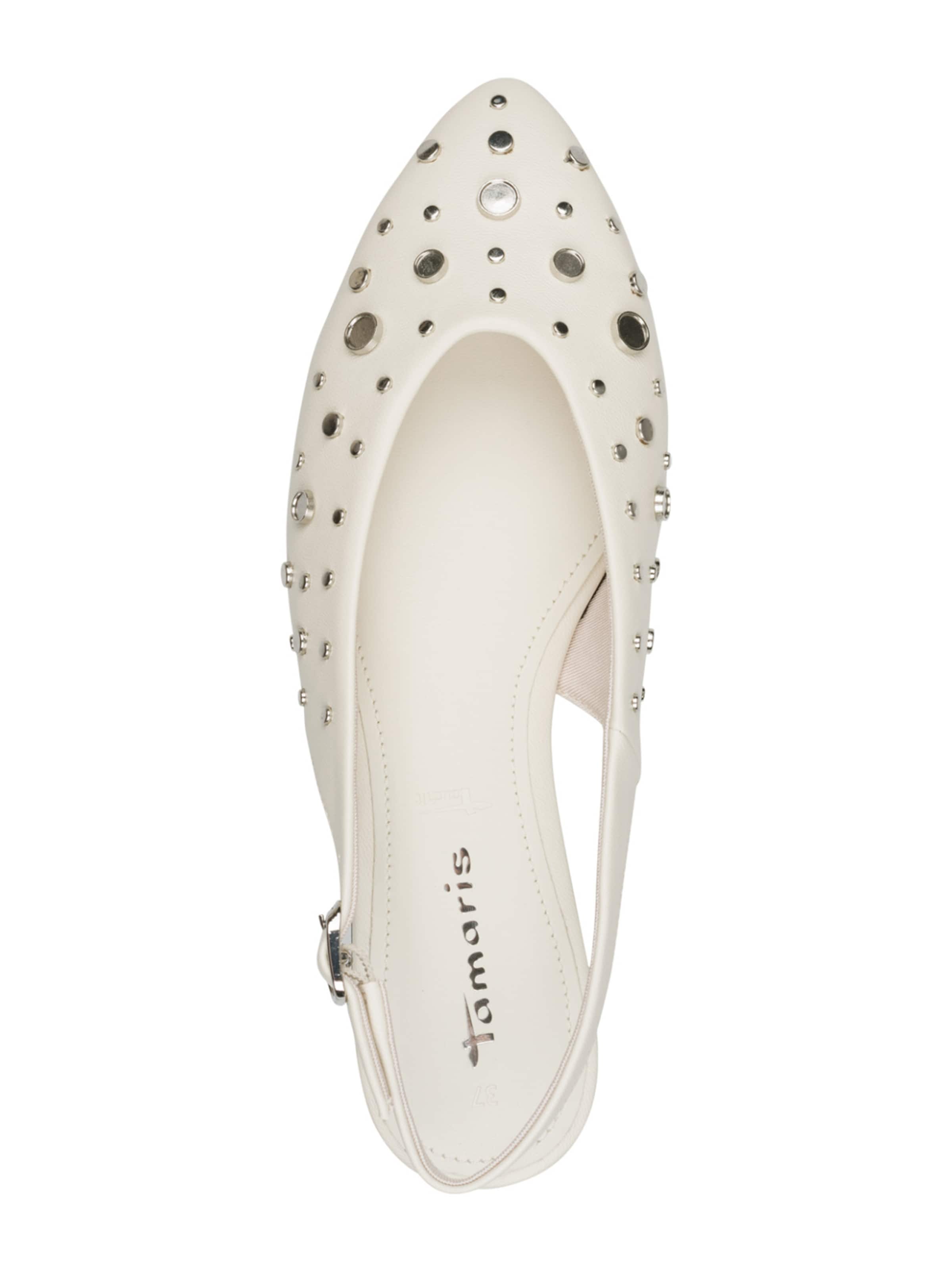 Tamaris Ballerina met riempjes in Wit