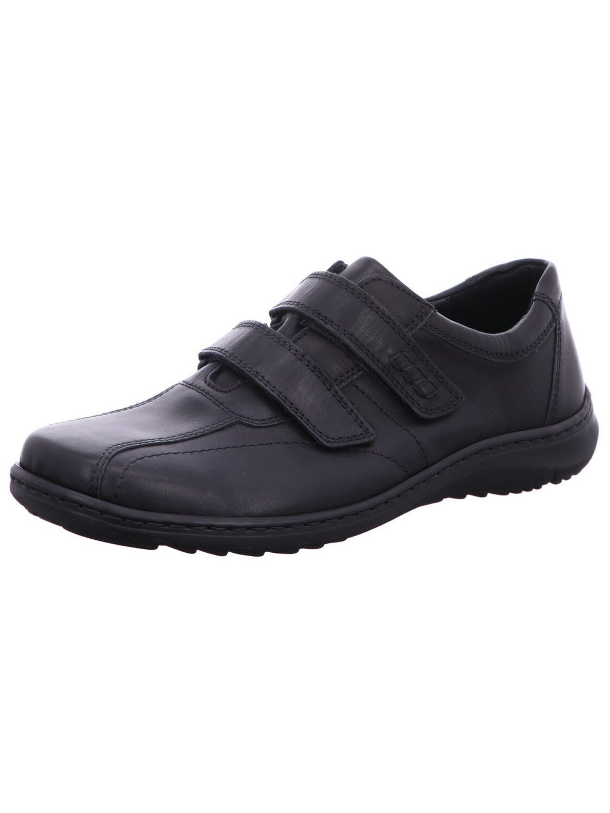 WALDLÄUFER Hausschuh 'Slipper Herren 478301-174 001 Echtleder in schwarz'‌‌‌‌ in Schwarz: Vorderseite