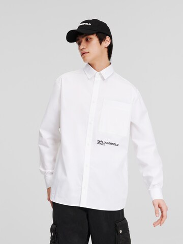 KARL LAGERFELD JEANS Regular fit Button Up Shirt ' ' in White: front