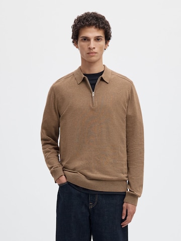 SELECTED Pullover 'SLHBerg' in Braun: Vorderseite