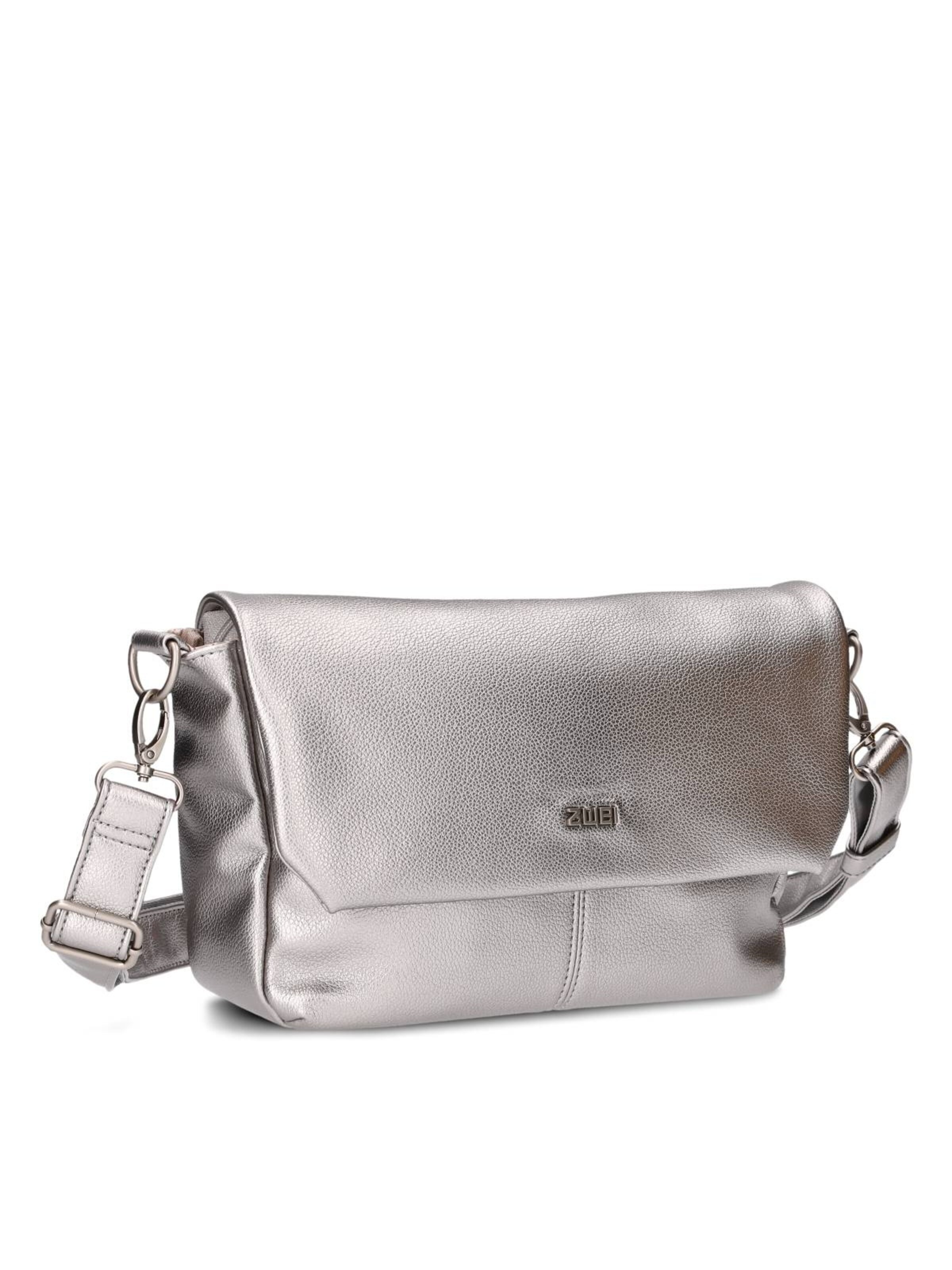 ZWEI - Bolso de mano 'MADEMOISELLE.M M60' en plata: frente