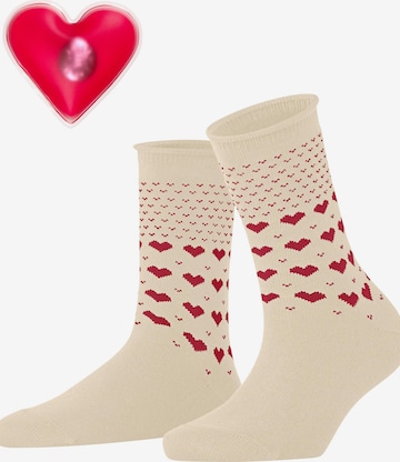 ESPRIT Socken 'Warming Hearts' in Beige: Vorderseite