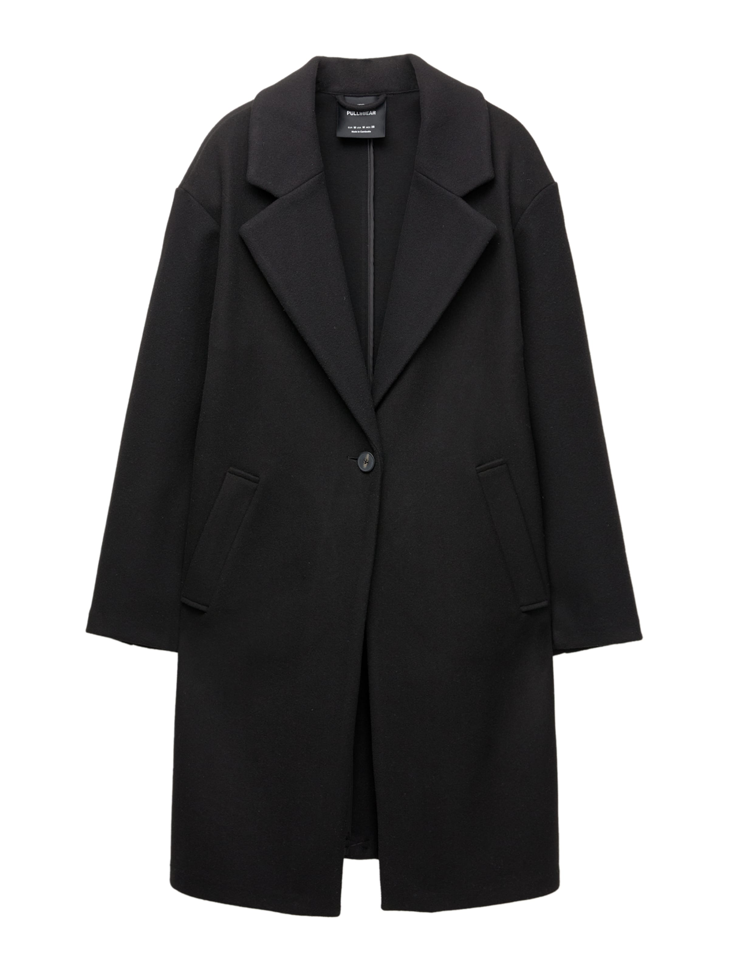 Pull&Bear Mantel in Schwarz: Vorderseite