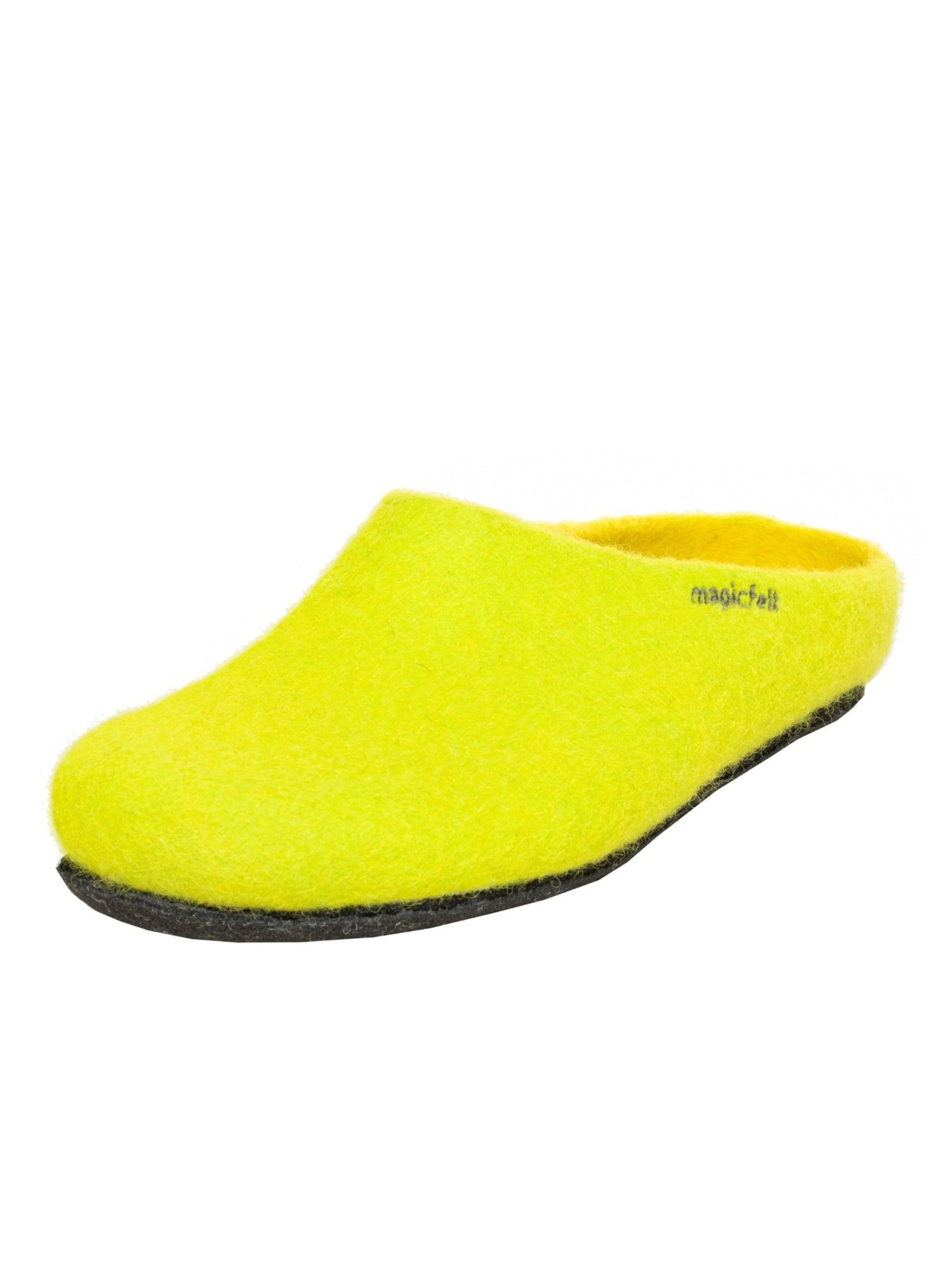 MagicFelt Slippers 'Filzpantoffel Magicfelt 709' in Yellow: front