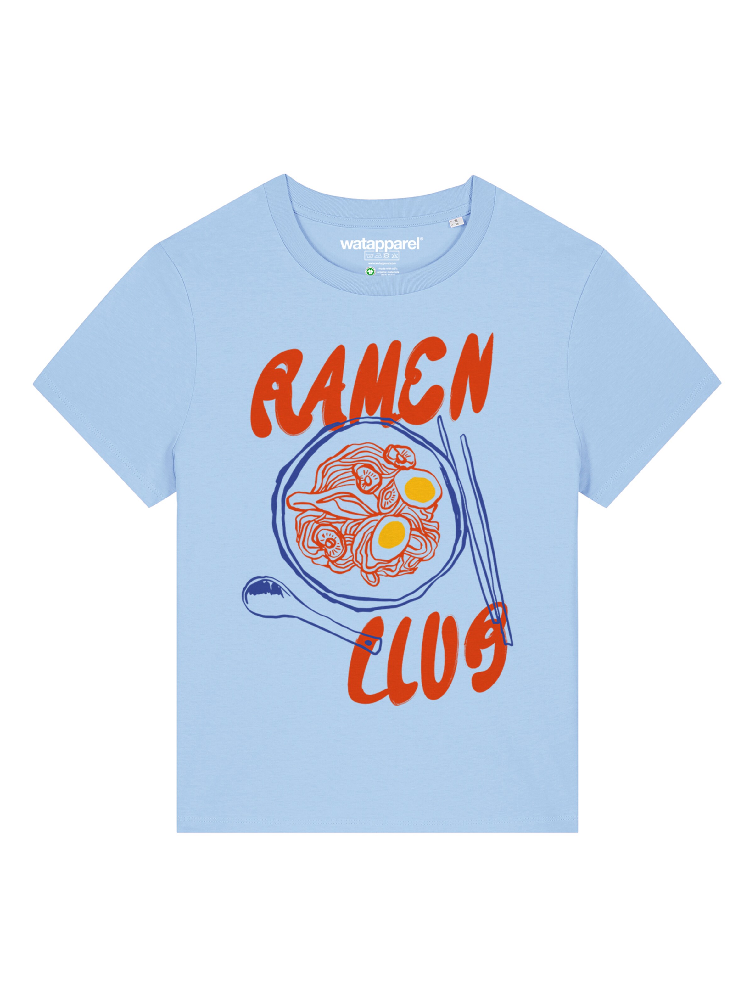 Watapparel Shirt 'Ramen Club' in Blauw: voorkant