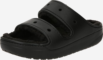 Crocs כפכפים בשחור: מלפנים