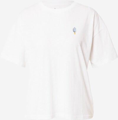 KnowledgeCotton Apparel Тениска в бежово / светлосиньо / бяло, Преглед на продукта