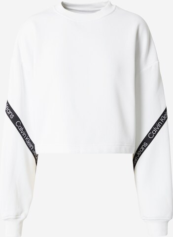 Sweat-shirt Calvin Klein Jeans en blanc : devant