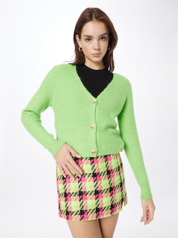 PIECES Knit Cardigan in Green: front