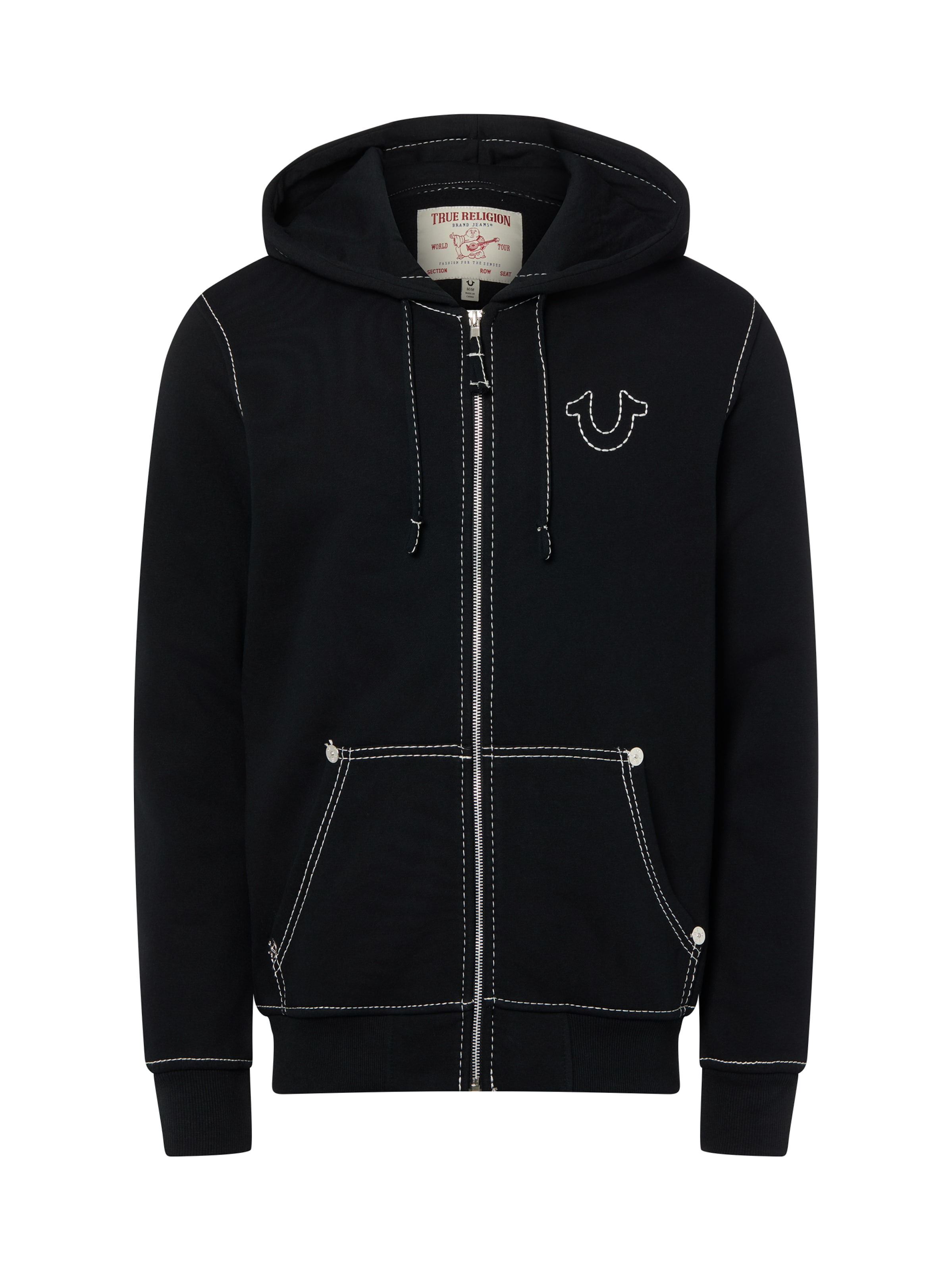 True Religion Sweat jacket 'Big T' in Black: front