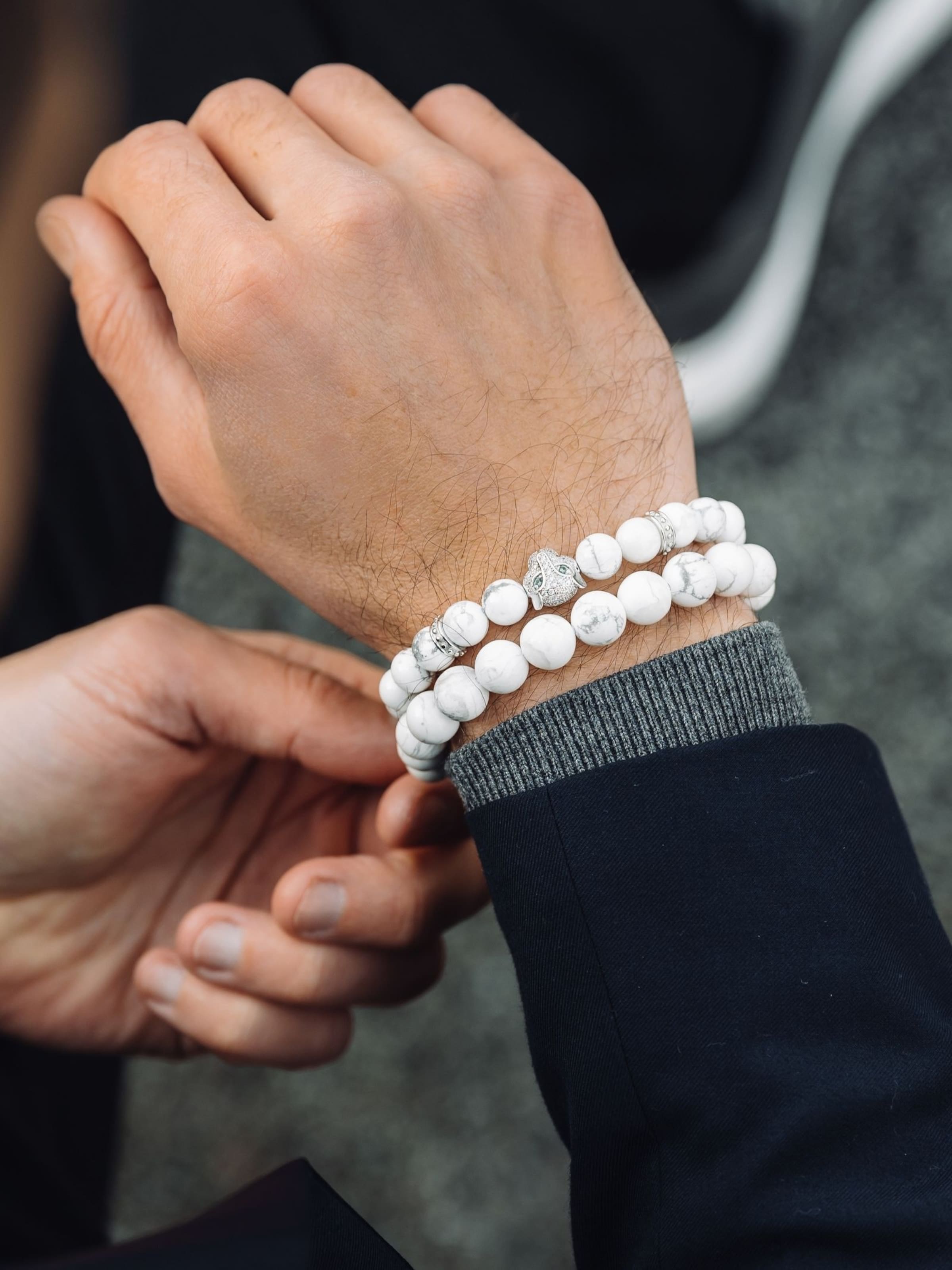 GT Collection Armband 'Leopard Head' in Wit