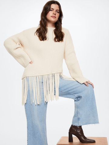 MANGO Sweater 'Fleco' in Beige: front