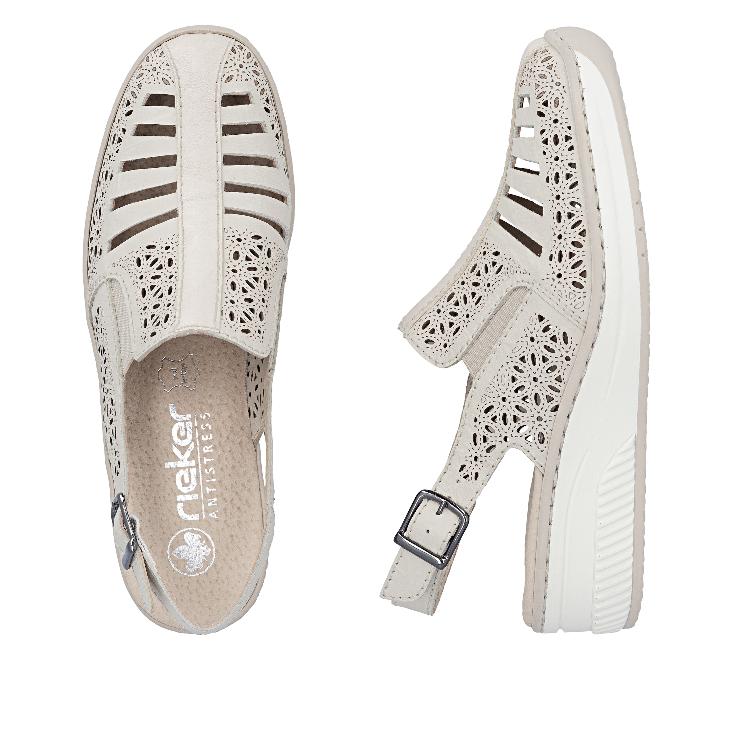 Escarpins à bride arrière Rieker en beige