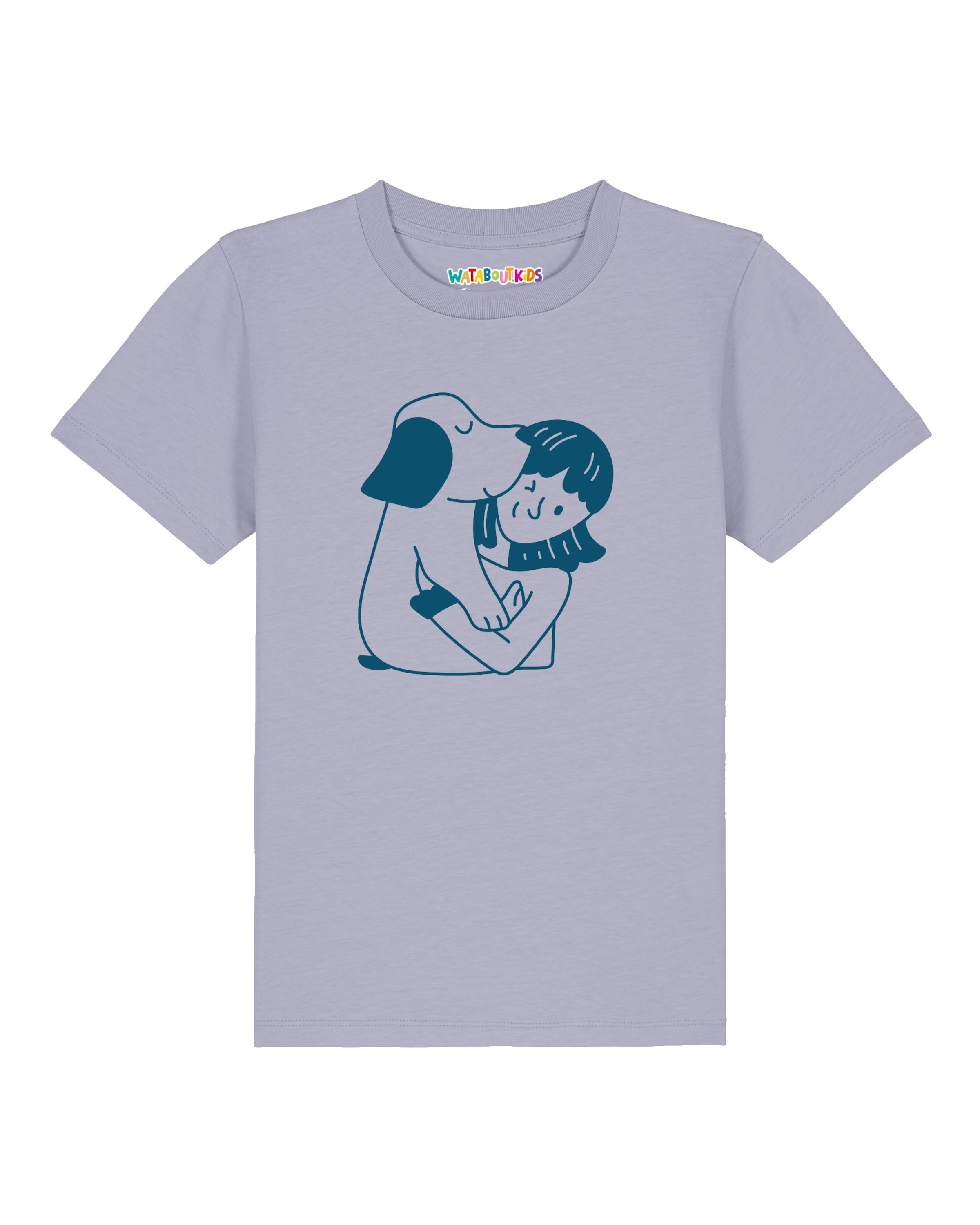 Maglietta 'Mädchen und Hund' di watabout.kids in lilla: frontale