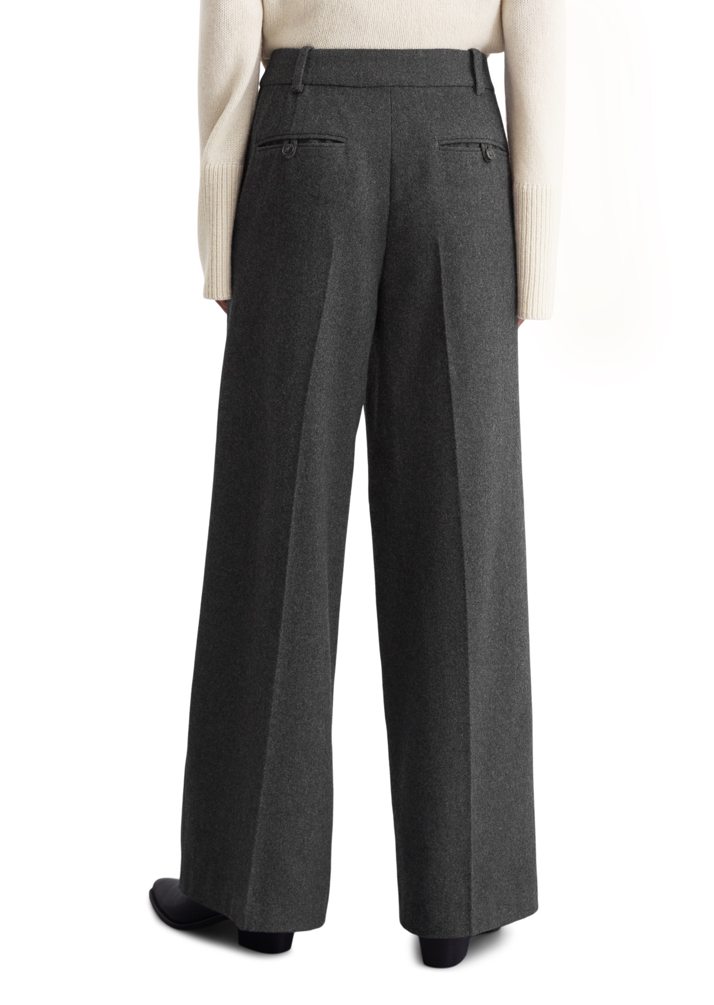 Marc O'Polo Szeroka nogawka Spodnie w kant w kolorze szary