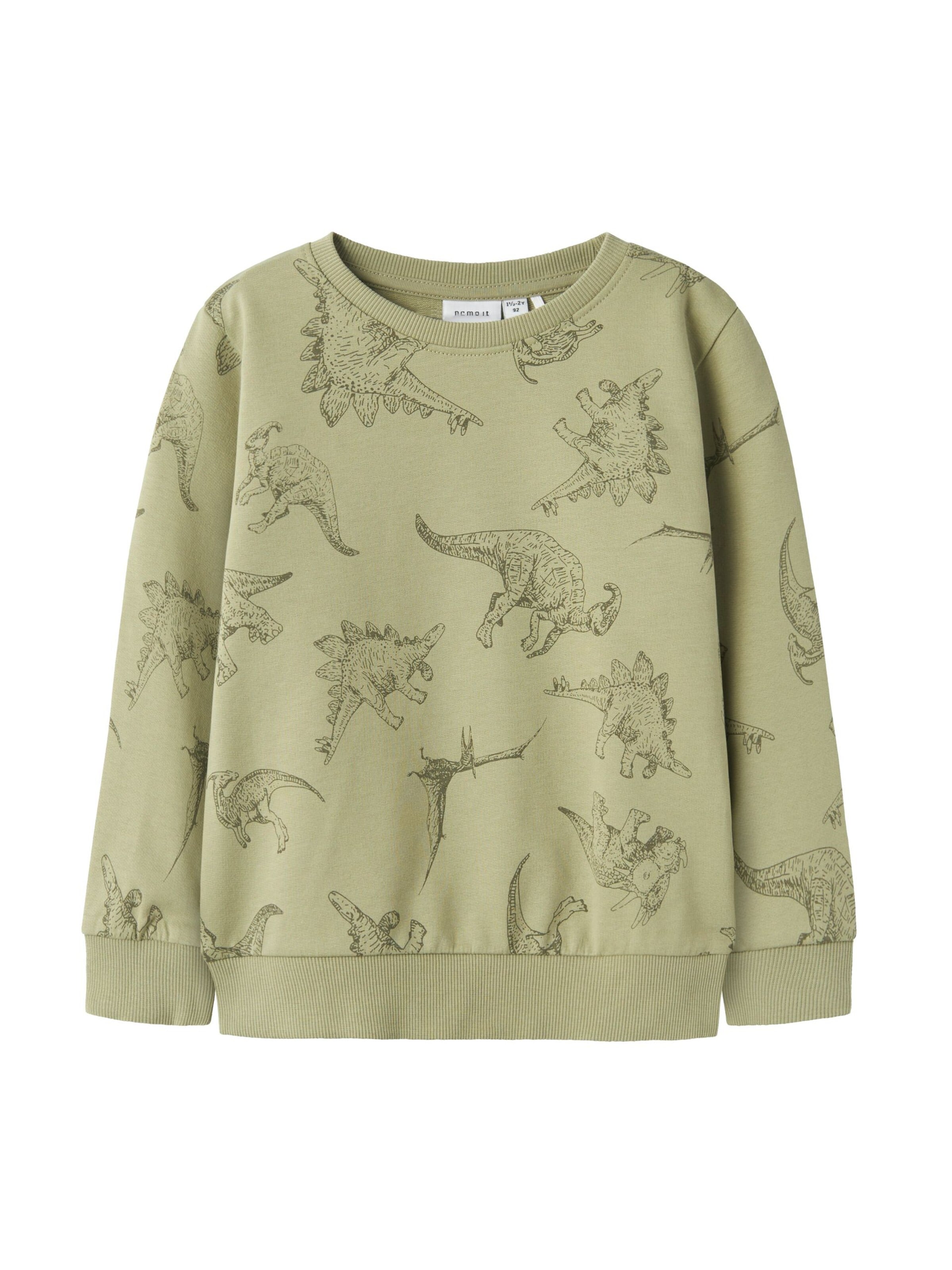 NAME IT Sweatshirt 'Sweatshirt NMMVARON LS AOP SWT UNB' in Beige: front