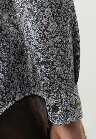 Black Label Shirt Regular fit Business Shirt 'PRINT' in Blue