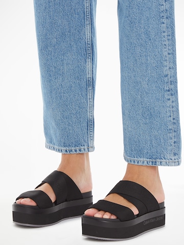 Calvin Klein Jeans Muiltjes in Zwart: voorkant