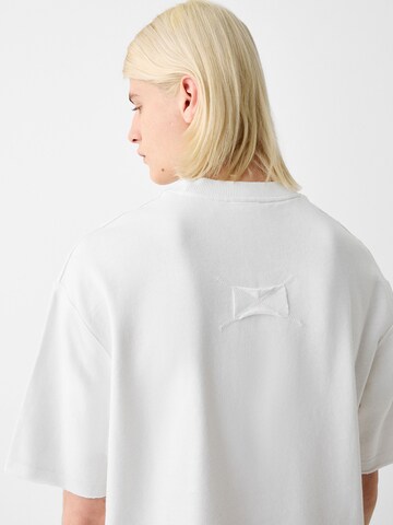 Sweat-shirt Bershka en blanc