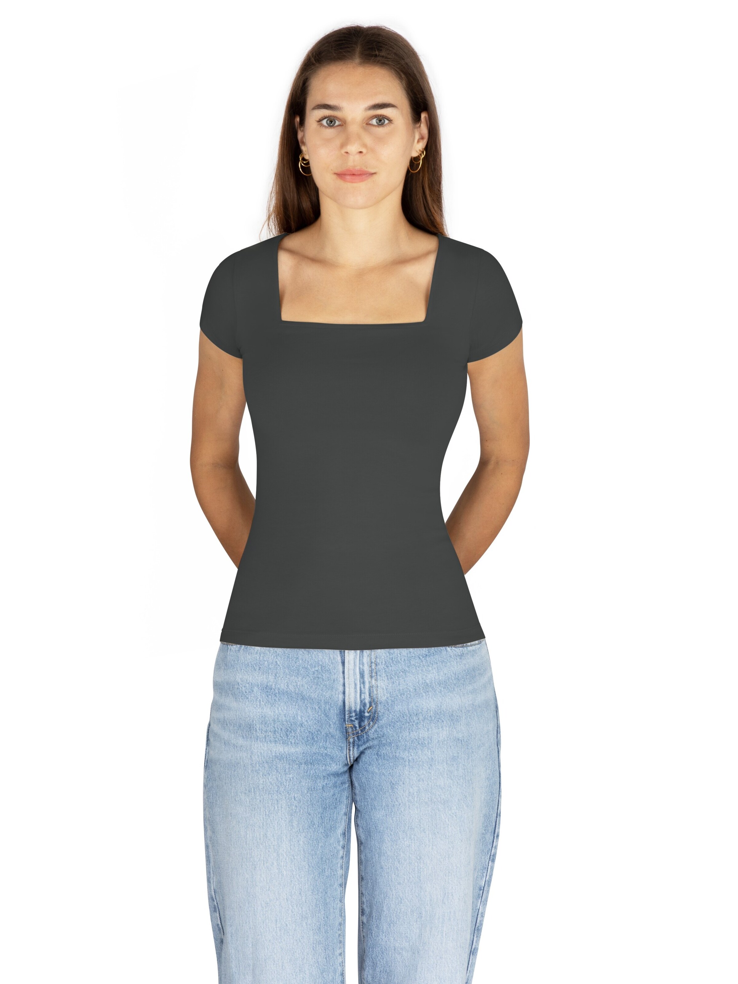 Janice Shirt in Bruin: voorkant