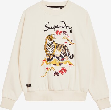 Sweat-shirt Superdry en beige : devant