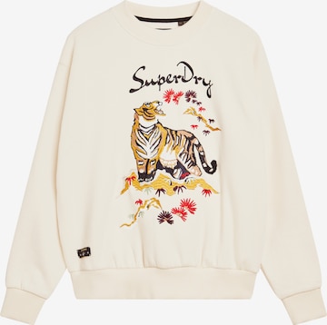 Sweat-shirt Superdry en beige : devant