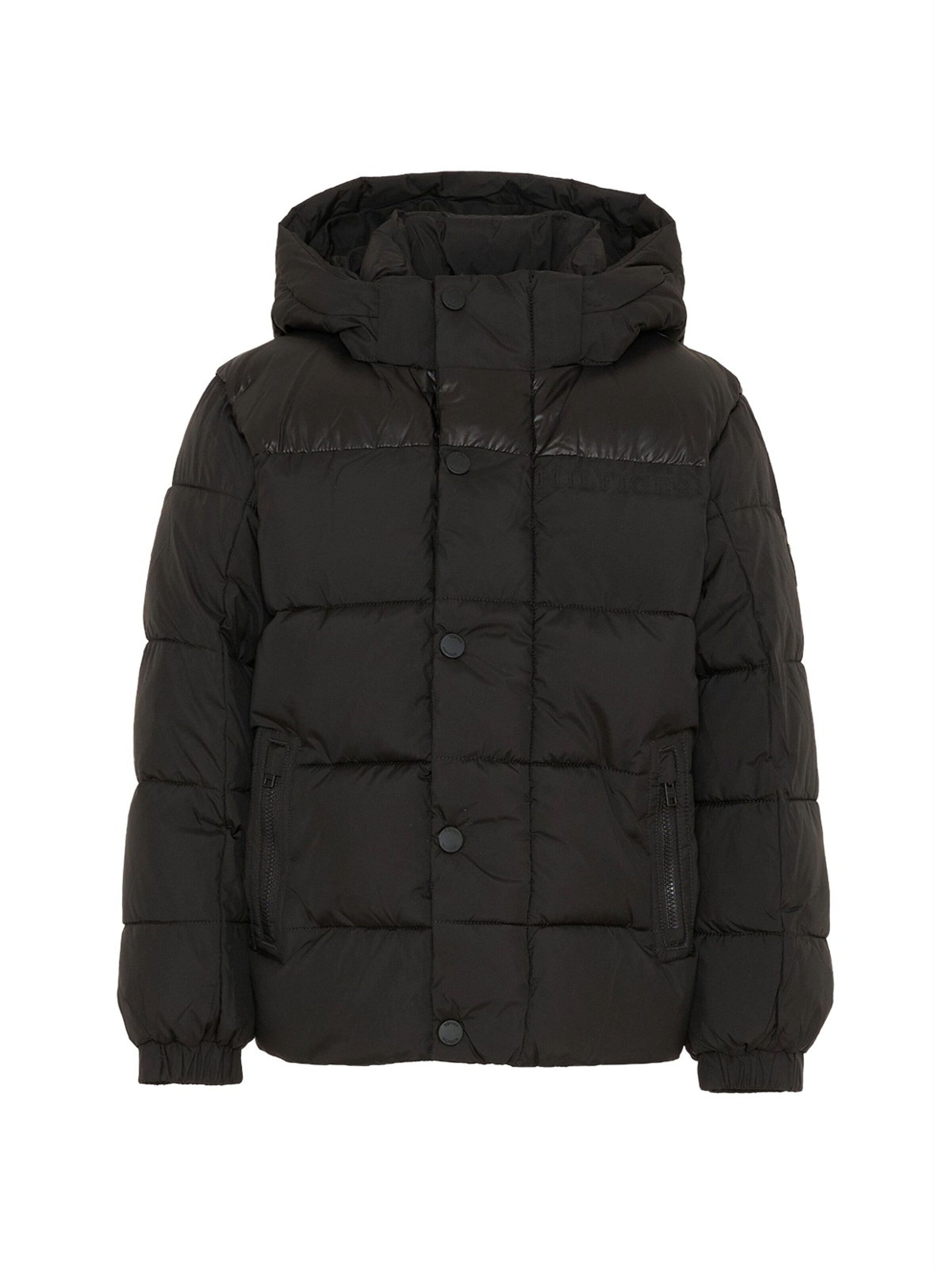Tommy Hilfiger Kids - Chaqueta de invierno en negro: frente