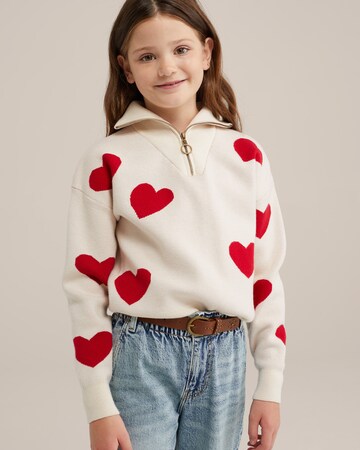WE Fashion Свитер в Бежевый
