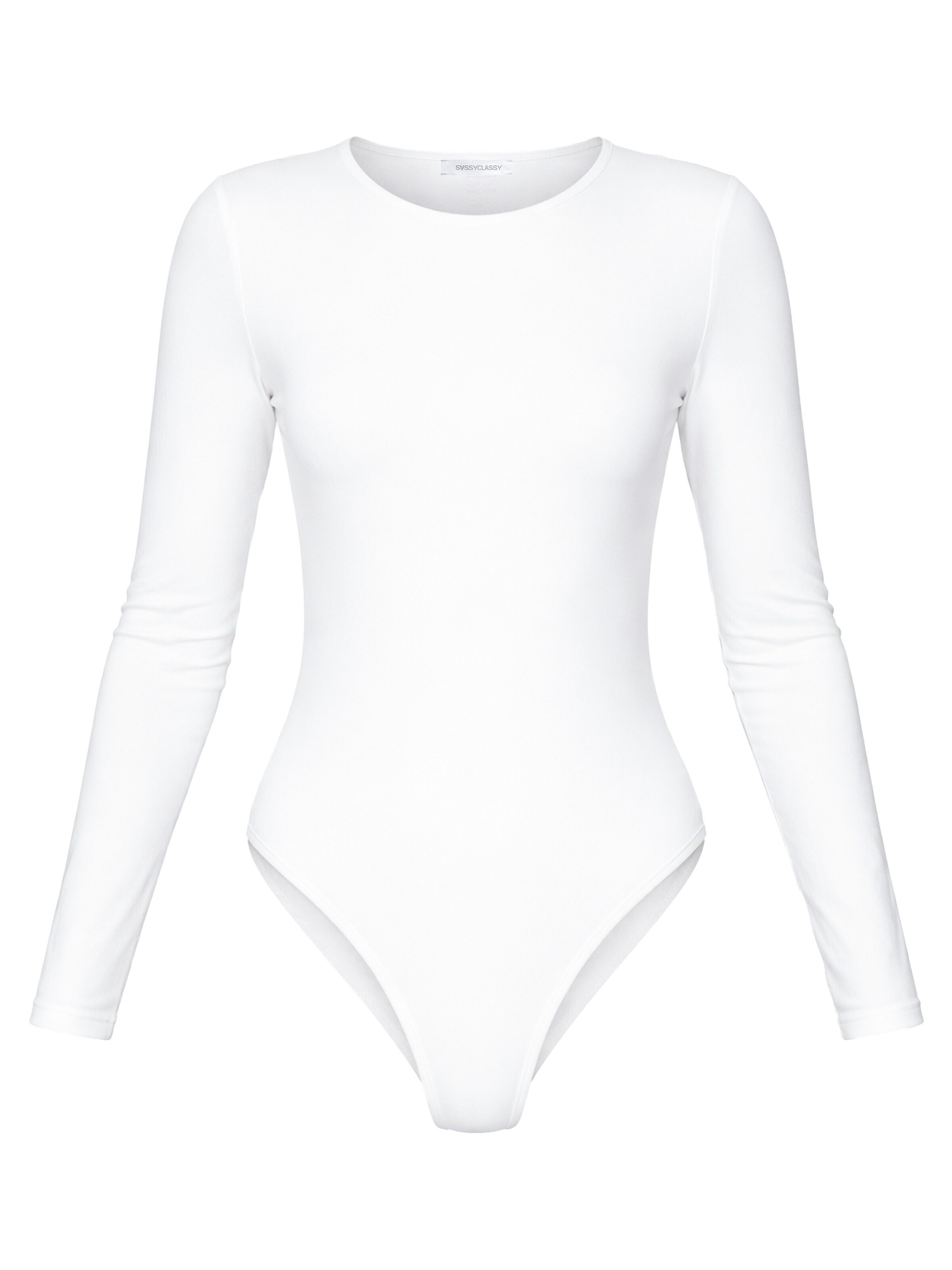 SASSYCLASSY - Body de blusa en blanco: frente