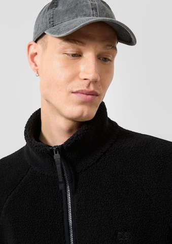 QS Fleecejacke in Schwarz: Vorderseite