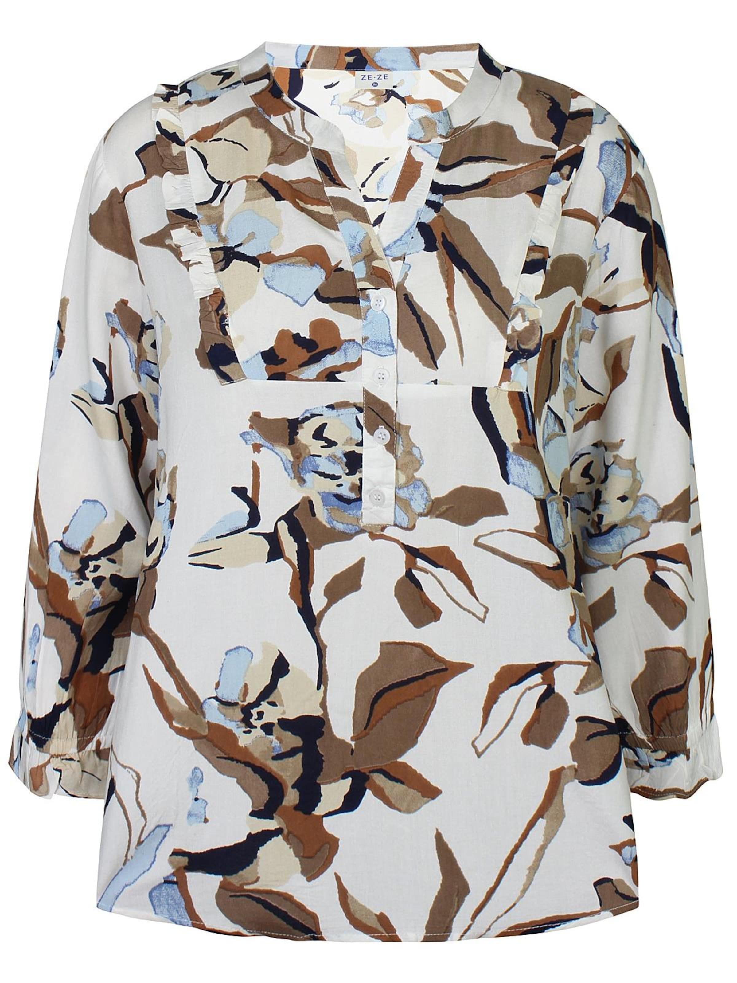 ze-ze Blouse 'Dot 075' in Blauw: voorkant