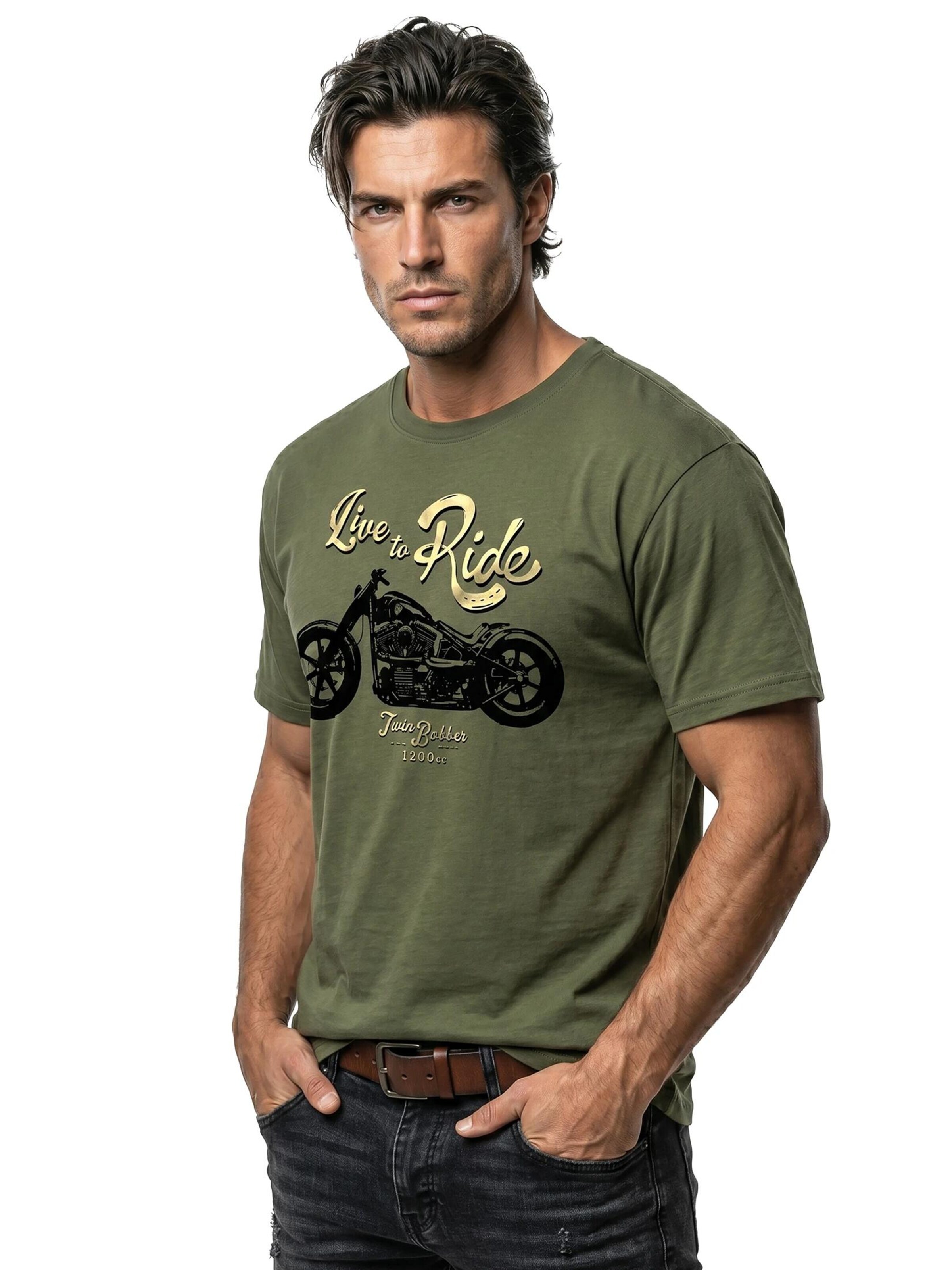 MAKAYA Shirt 'Live to Ride' in Green