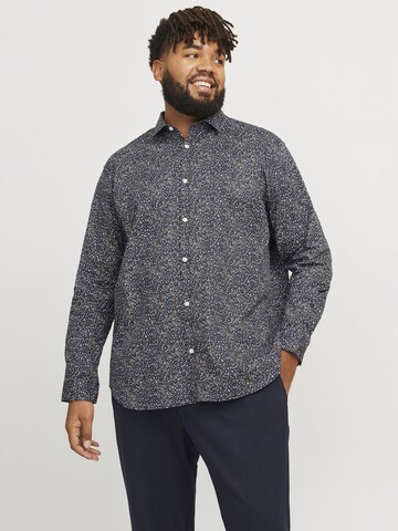 Jack & Jones Plus Regular fit Overhemd in Blauw: voorkant
