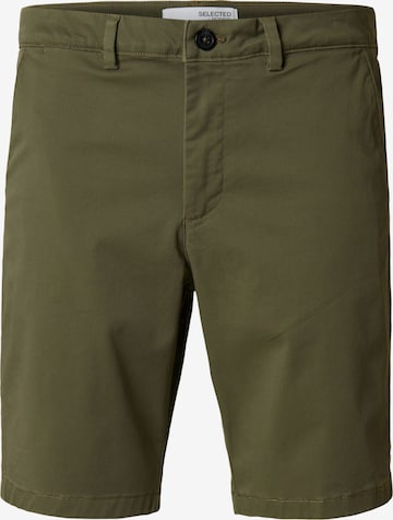 Pantalon 'SLHMiles' SELECTED en vert : devant