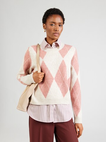 ICHI Sweater 'IHFenster' in Beige: front