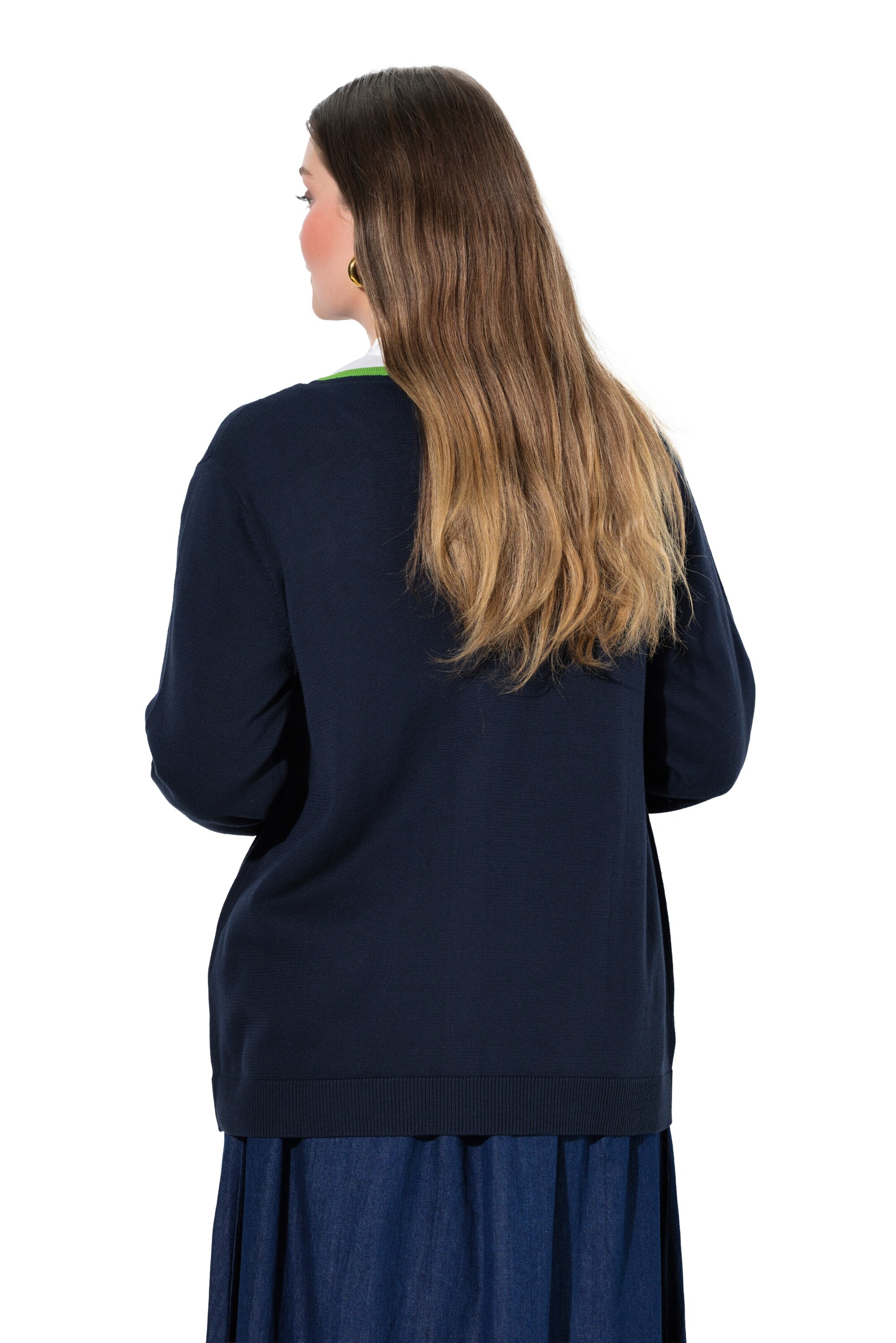 Ulla Popken Strickjacke in Blau