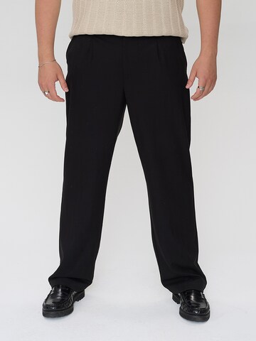 Dxnmxrk Wide leg Pants 'DXGais' in Black: front