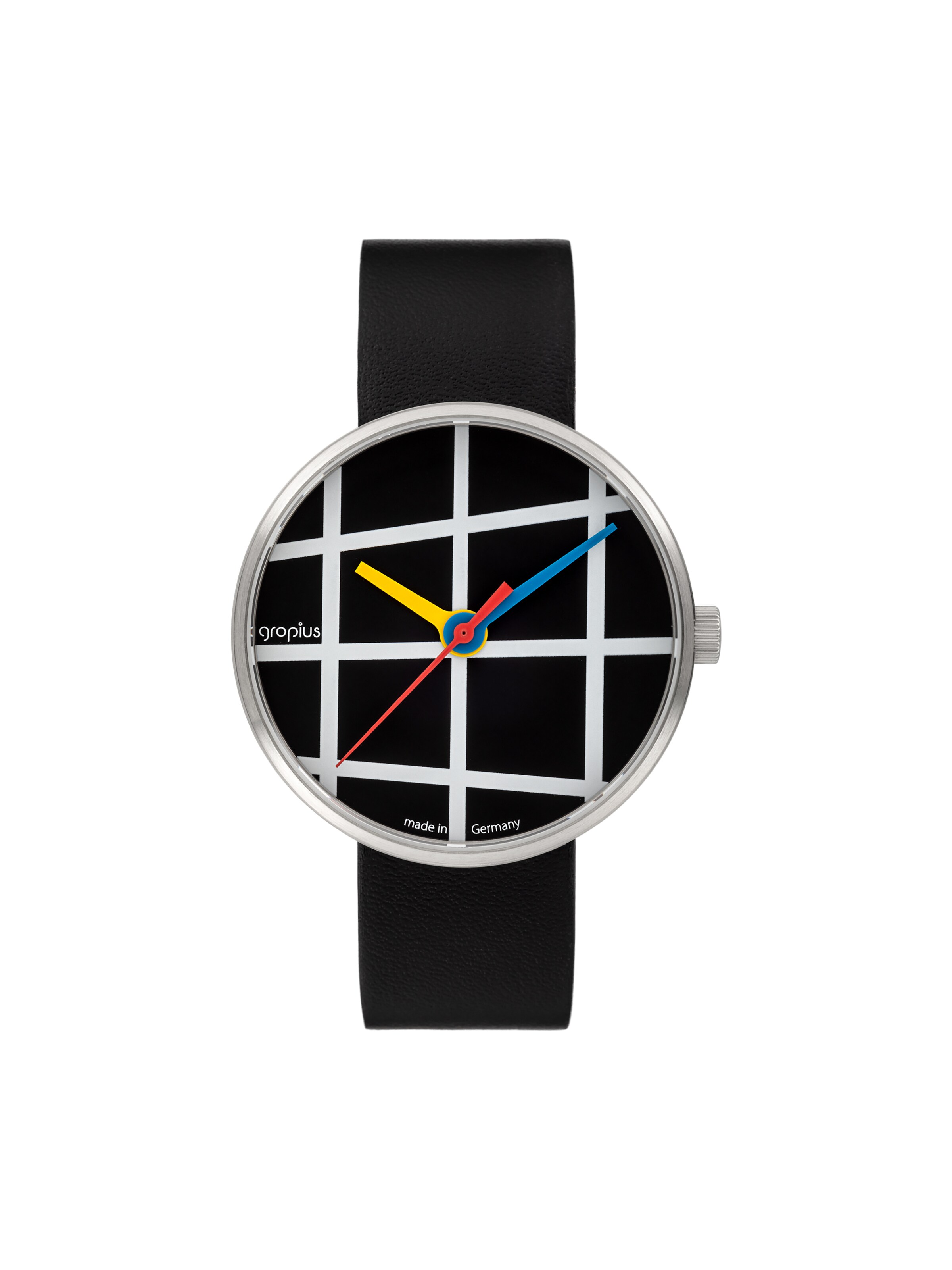 WALTER GROPIUS Analog Watch 'WINDOW' in Black: front