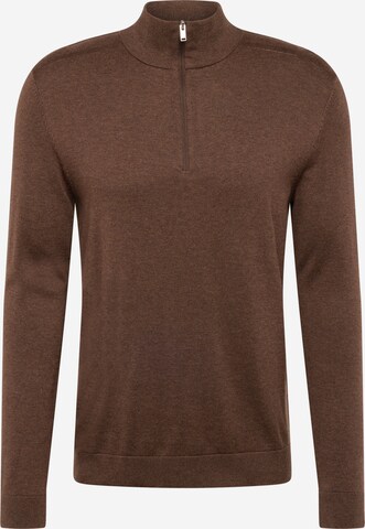 SELECTED HOMME Regular fit Sweater 'Berg' in Brown: front