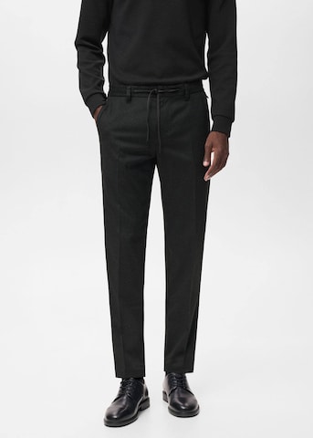 MANGO MAN Slim fit Pleat-Front Pants 'Murlo' in Grey: front