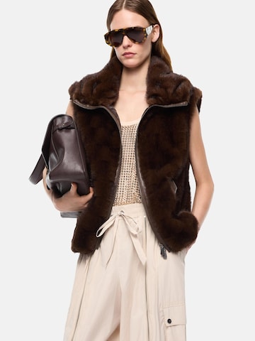 PINKO Bodywarmer 'PINKO GLOSSINIA GILET ASPEN ASPETTO VISONE GILET' in Bruin